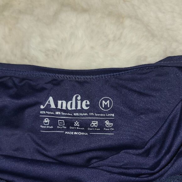 Andie Classic The Tulum Navy One-Piece Swimsuit Womens Size M 8-10 - Picture 2 of 9